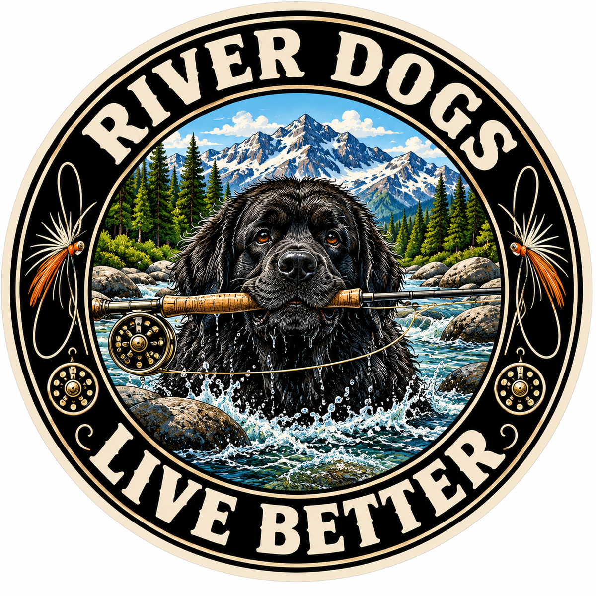 River Dogs Live Better | Fly Fishing & Outdoor Dog Stickers