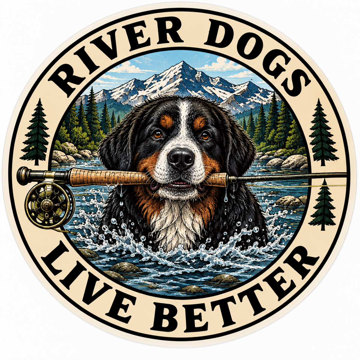 River Dogs Live Better | Fly Fishing & Outdoor Dog Stickers