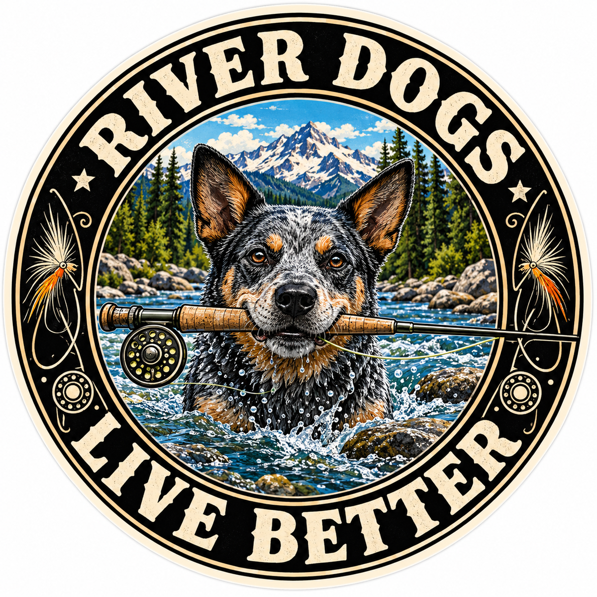 River Dogs Live Better | Fly Fishing & Outdoor Dog Stickers