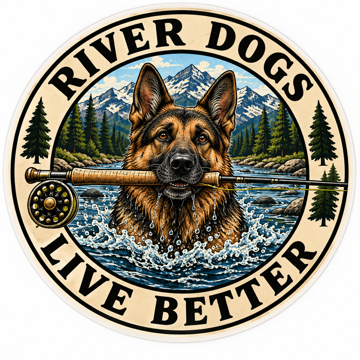 River Dogs Live Better | Fly Fishing & Outdoor Dog Stickers
