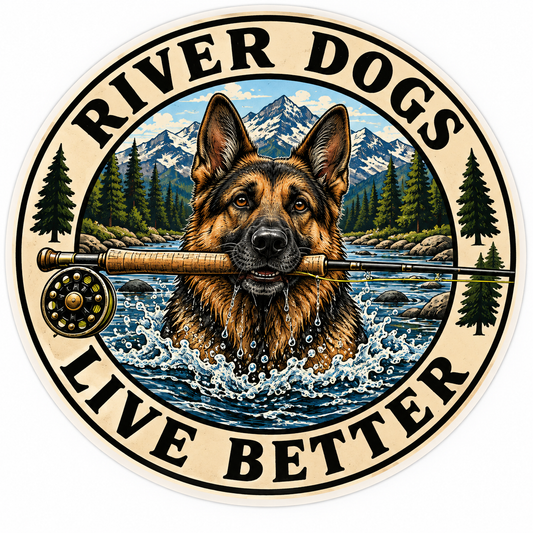River Dogs Live Better | Fly Fishing & Outdoor Dog Stickers