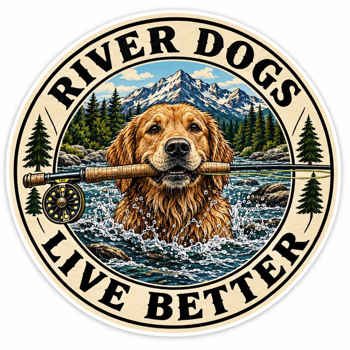 River Dogs Live Better | Fly Fishing & Outdoor Dog Stickers