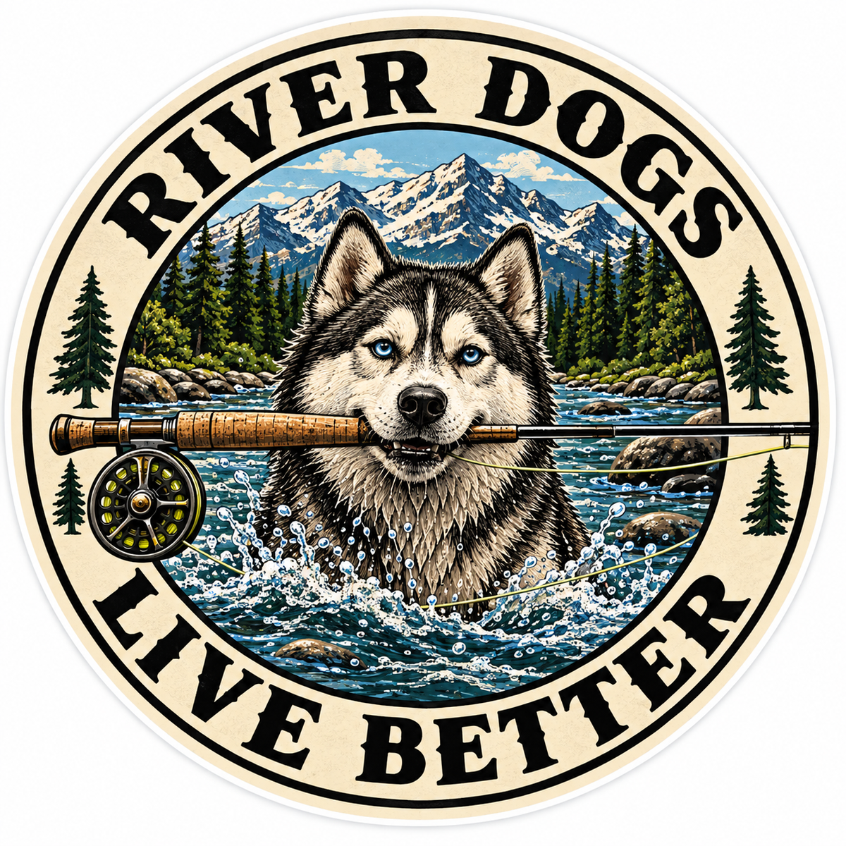 River Dogs Live Better | Fly Fishing & Outdoor Dog Stickers