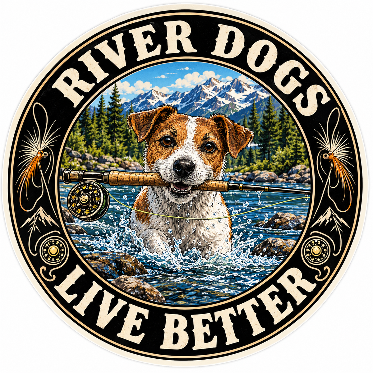 River Dogs Live Better | Fly Fishing & Outdoor Dog Stickers