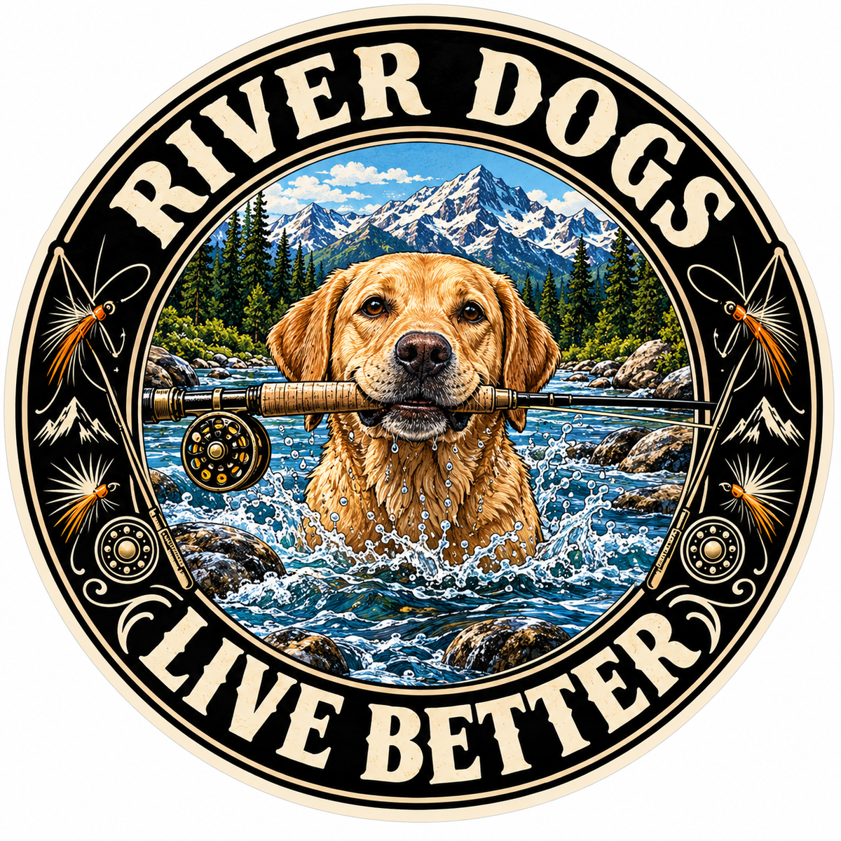 River Dogs Live Better | Fly Fishing & Outdoor Dog Stickers