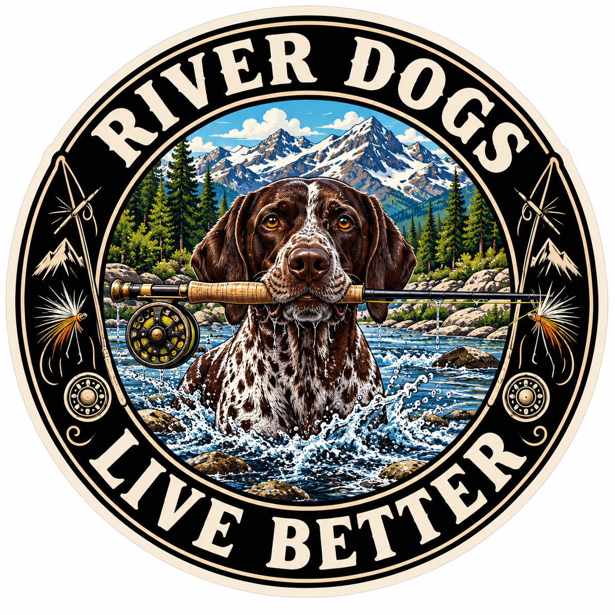 River Dogs Live Better | Fly Fishing & Outdoor Dog Stickers